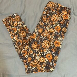 lularoe blue and goldenrod floral leggings t&c